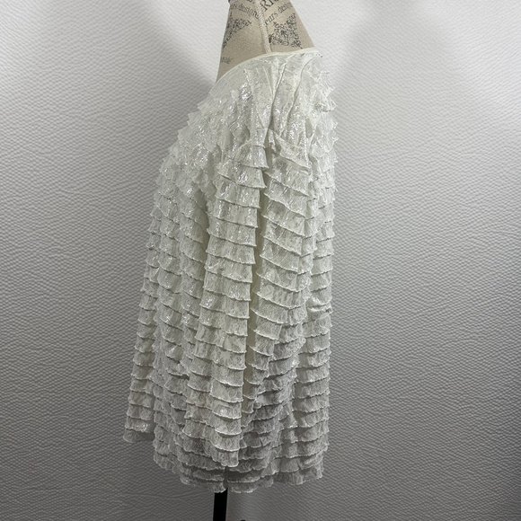 Vintage Layered ruffles iridescent shiny shimmering BoHo Bon Worth Blouse - Picture 3 of 5